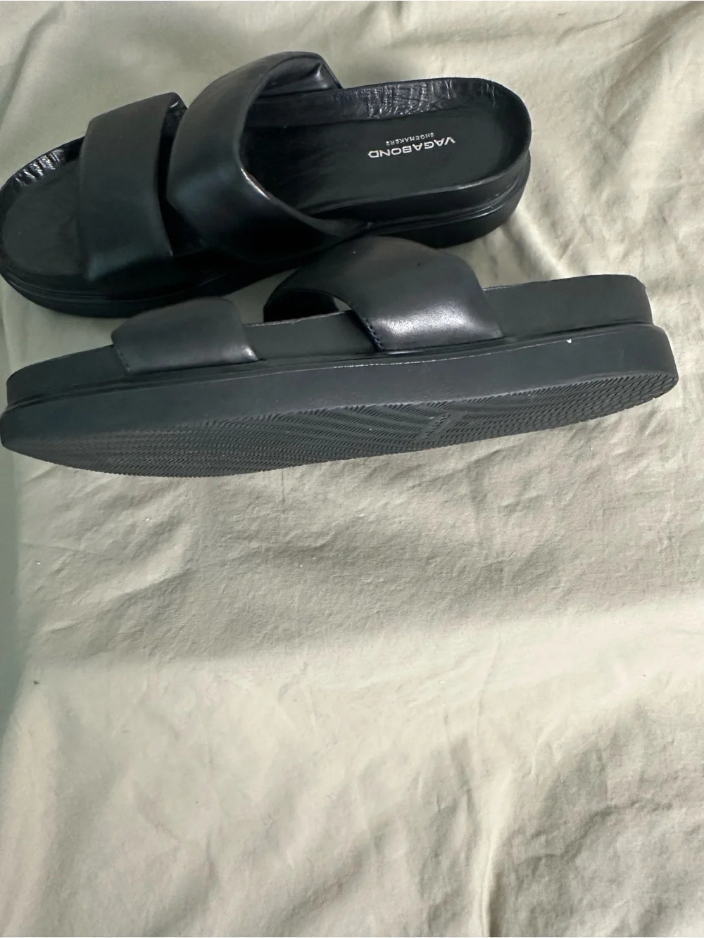 Vagabond Women’s Black Leather Slide Sandals EU 40 New Without Box
